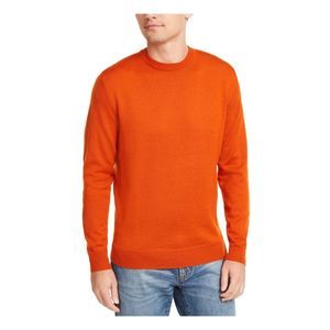 CLUBROOM Mens Orange Crew Neck Sweater S